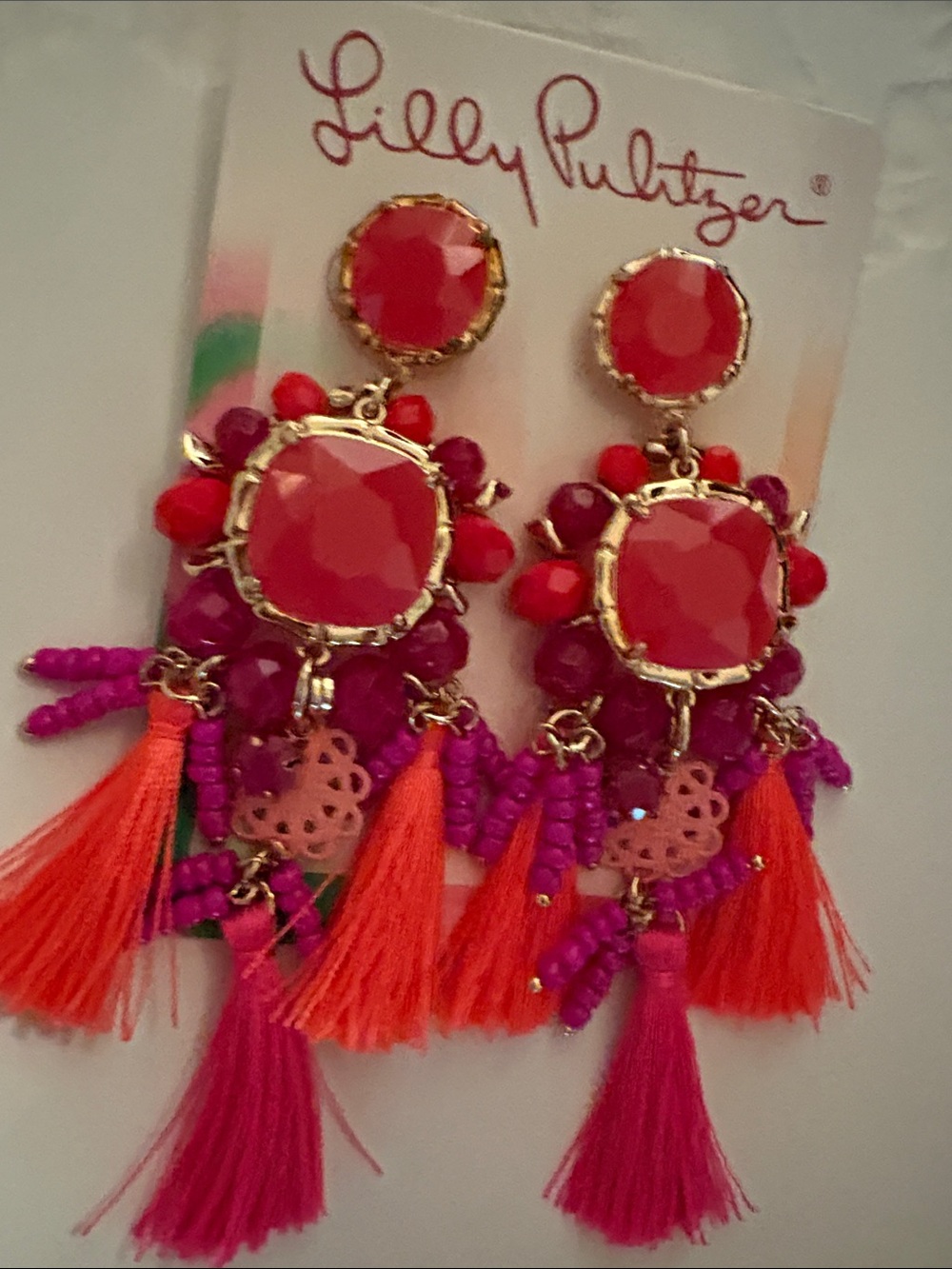 Lilly Pulitzer STATEMENT tassel earrings - Picture 3 of 8